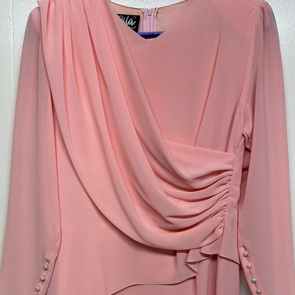 NWT Vintage Ursula Draped pink Dress perfect for Easter or a formal event - Picture 2 of 12